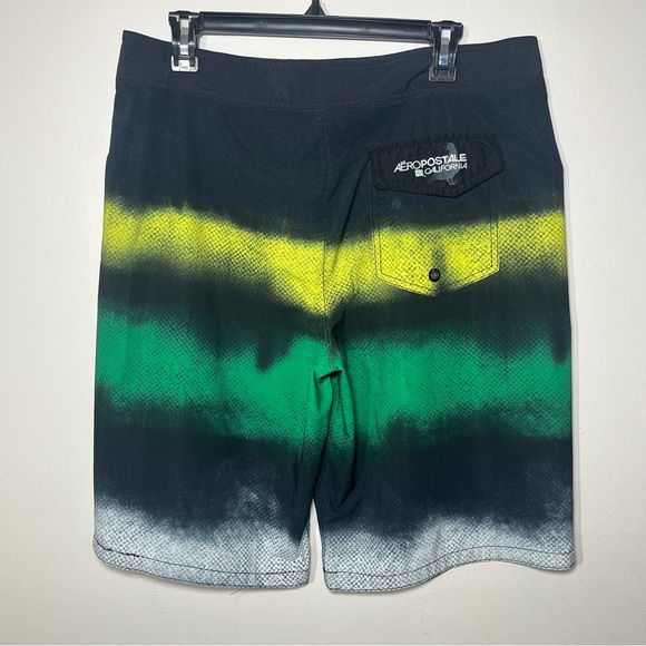 Aeropostale Men's Black and Green Swim Shorts size 34 - Picture 2 of 11